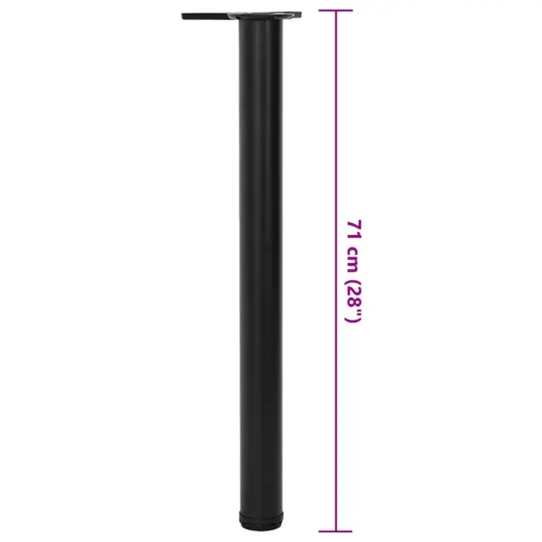 Reguleeritavad mustad lauajalad, 4 tk, raud, 71–72 cm – 7