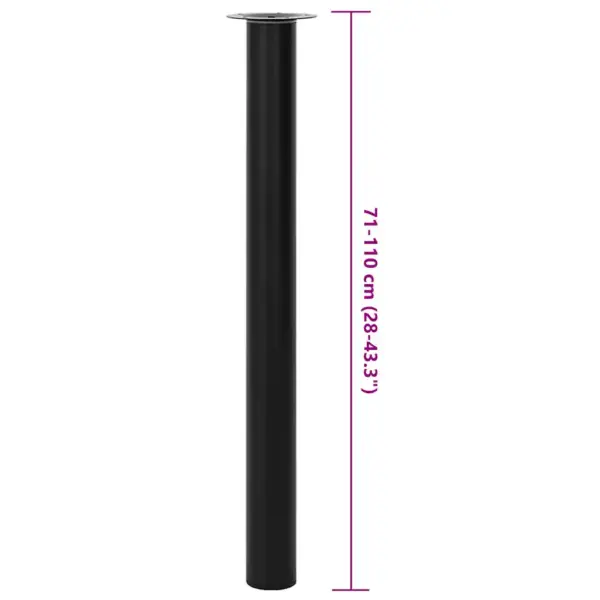 Reguleeritavad teleskoop-lauajalad, 2 tk, must, läbimõõt 60 mm, kõrgus 710–1100 mm – 7