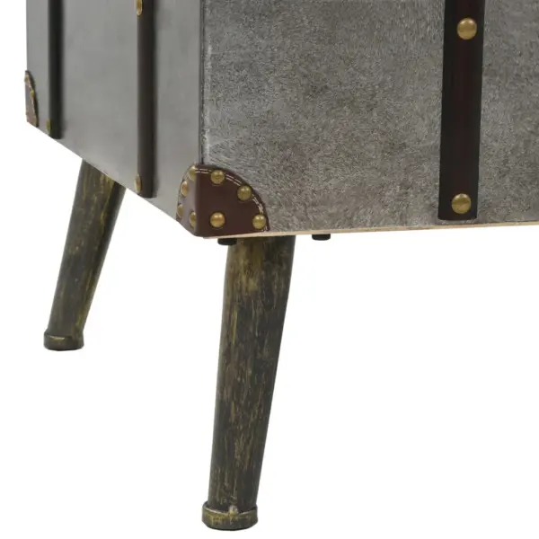 Reisikirstu stiilis kohvilaud panipaigaga, hõbedane, MDF ja alumiinium, 102 x 51 x 47,5 cm - 5