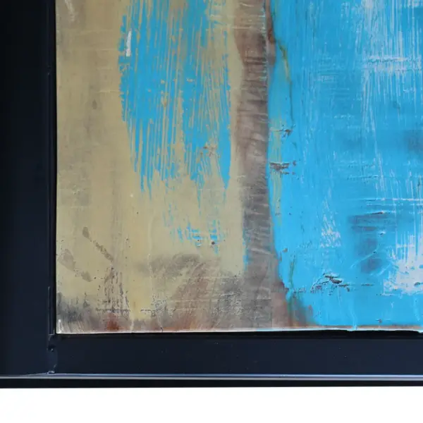 Retrostiilis kohvilaud taaskasutatud puidust, mitmevärviline, terasraamiga, 100 x 50 x 35 cm – 8