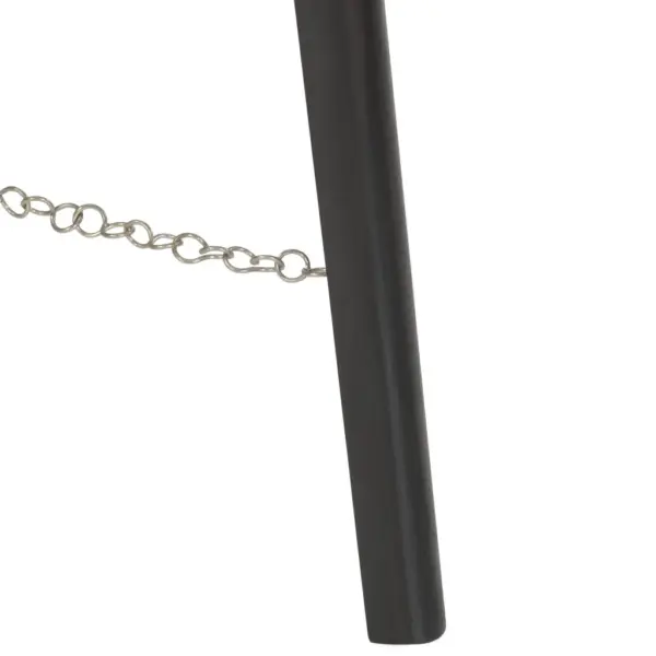 Retro kolme jalaga põrandalamp mustast mangopuidust, hõbedase lambivarjuga, 97 cm – 11