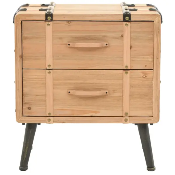 Retrostiilis öökapp kohvridisainiga, kuusepuit, 2 sahtliga, pruun, 50 x 35 x 57 cm – 2