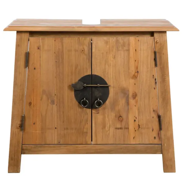 Retro männipuidust valamukapp suure hoiukapiga, pruun, 70 x 32 x 63 cm – 2