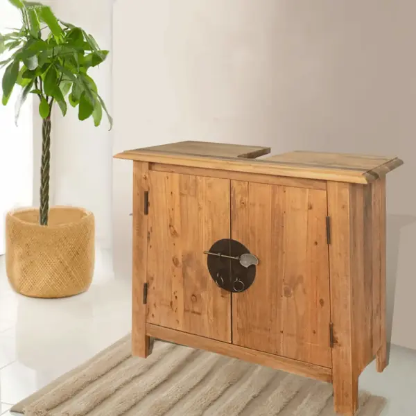 Retro männipuidust valamukapp suure hoiukapiga, pruun, 70 x 32 x 63 cm – 12