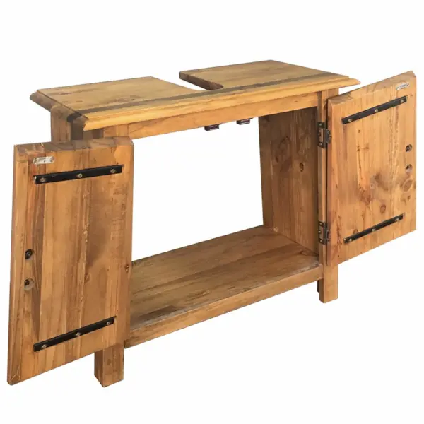 Retro männipuidust valamukapp suure hoiukapiga, pruun, 70 x 32 x 63 cm – 4