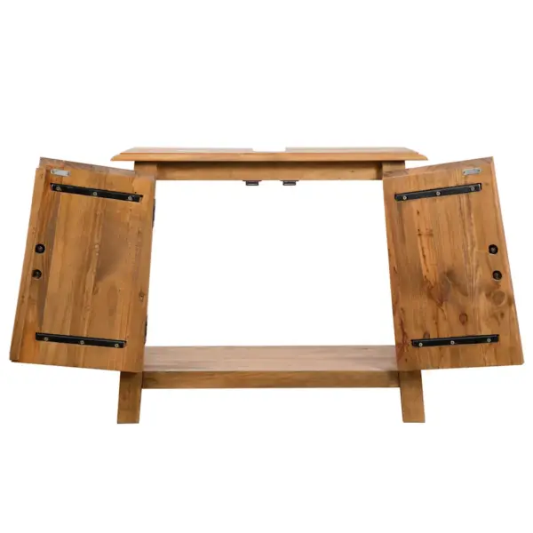 Retro männipuidust valamukapp suure hoiukapiga, pruun, 70 x 32 x 63 cm – 5