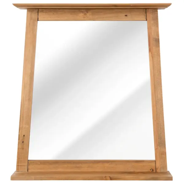 Retrostiilis männipuidust vannitoamööbli komplekt, kapp ja peegel, pruun, kapp 70 x 32 x 63 cm – 13