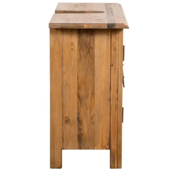 Retrostiilis männipuidust vannitoamööbli komplekt, kapp ja peegel, pruun, kapp 70 x 32 x 63 cm – 8