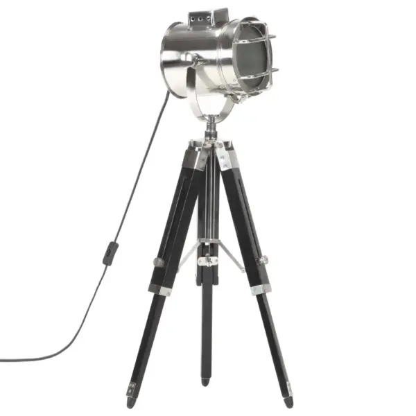 Retro Hollywoodi stiilis statiivpõrandalamp, must mangopuit, 55–69 cm – 2