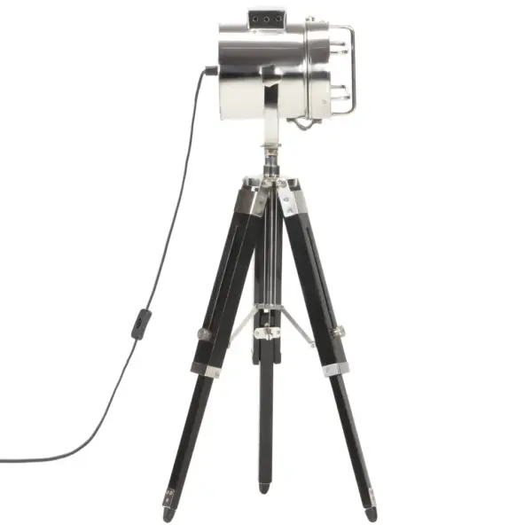 Retro Hollywoodi stiilis statiivpõrandalamp, must mangopuit, 55–69 cm – 4