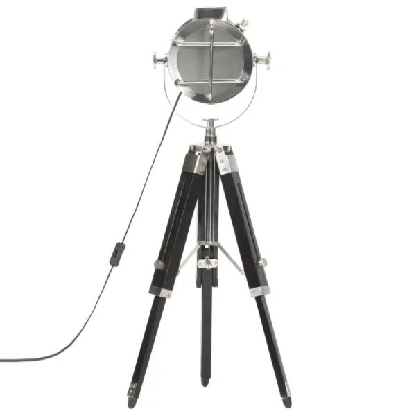 Retro Hollywoodi stiilis statiivpõrandalamp, must mangopuit, 55–69 cm – 5