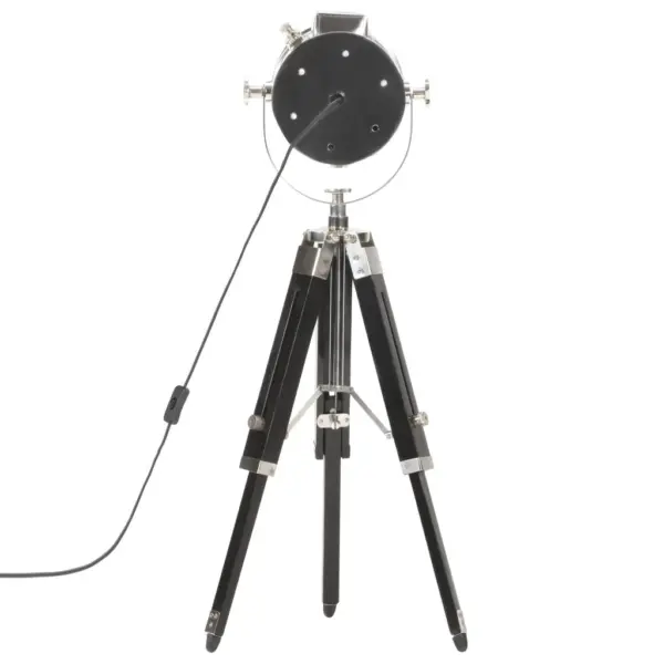 Retro Hollywoodi stiilis statiivpõrandalamp, must mangopuit, 55–69 cm – 6