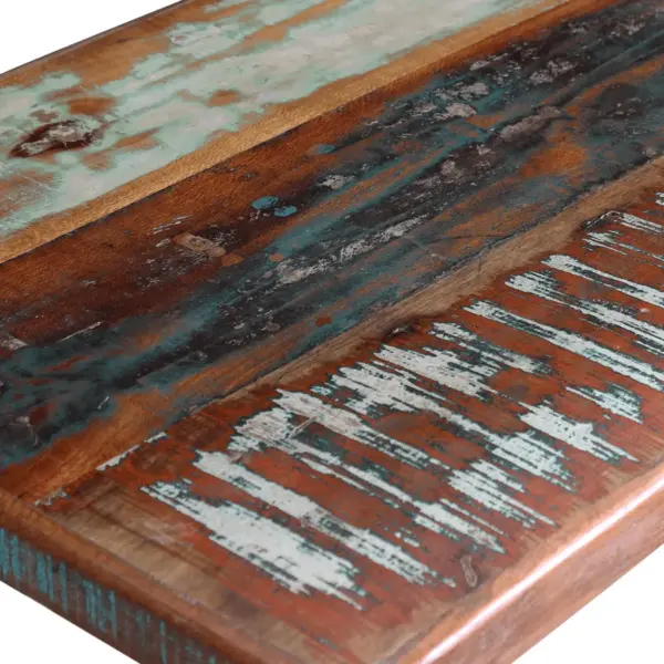 Retrostiilis söögilaud taastatud puidust ja terasest jalgadega, mitmevärviline, 120 x 60 x 76 cm – 7