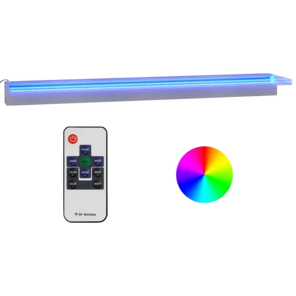 RGB LED-veekosk tiigile ja basseinile, harjatud roostevaba teras, 108 cm – 2