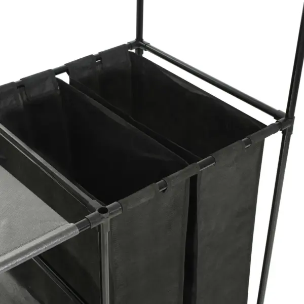 Must riidenagi 4 riiuli ja 2 hoiukotiga, teras ja mittekootud kangas, 87 x 44 x 158 cm – 3
