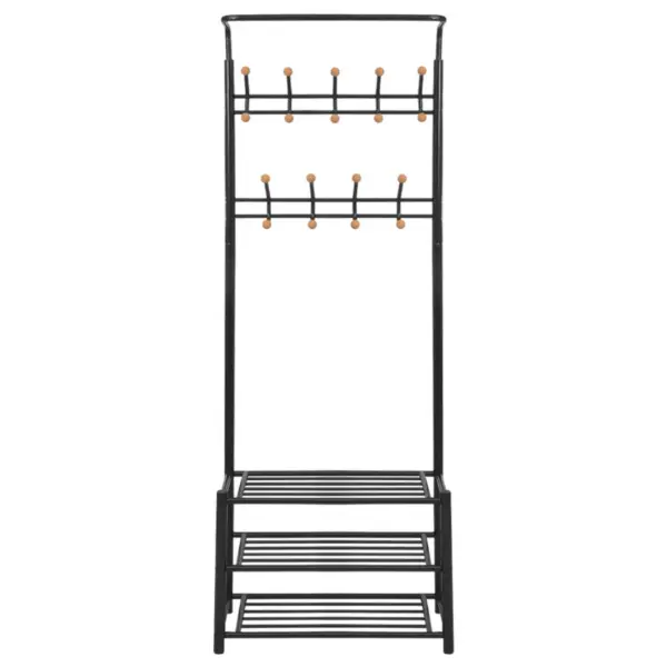 Must terasraamiga riidenagi jalatsiriiuliga, 68 x 32 x 182,5 cm – 2