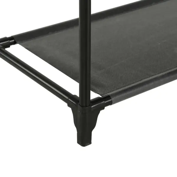 Minimalistlik riidenagi riiulite ja külgkonksudega, must, 55 x 28,5 x 175 cm – 6