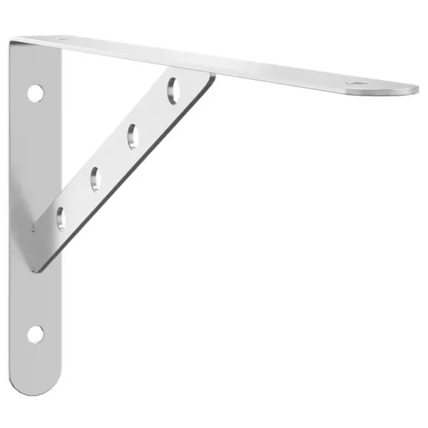 Riiulikandurid 4 tk, hõbedane roostevaba teras, 30 x 2,5 x 15,5 cm, kandevõime 50 kg – 3