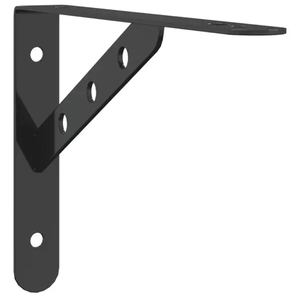 Riiulikandurid 4 tk, must roostevaba teras, 23,5 x 2,5 x 15,5 cm, kandevõime 50 kg – 2