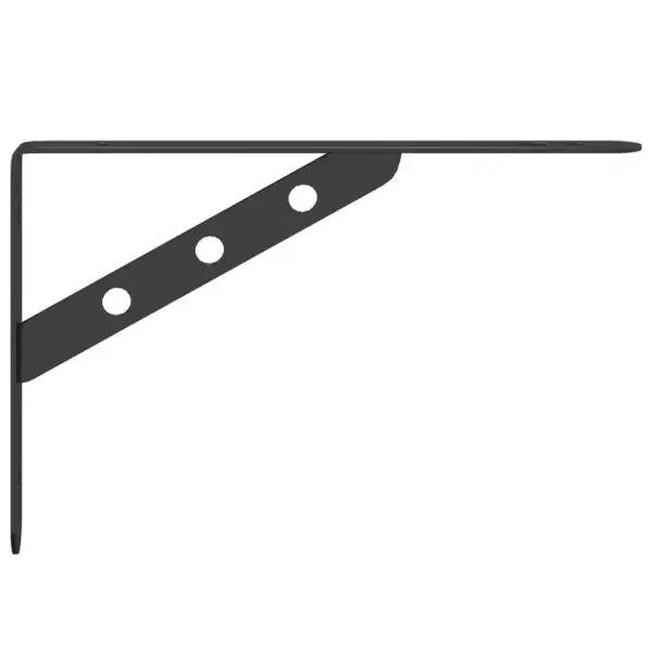 Riiulikandurid 4 tk, must roostevaba teras, 23,5 x 2,5 x 15,5 cm, kandevõime 50 kg – 6