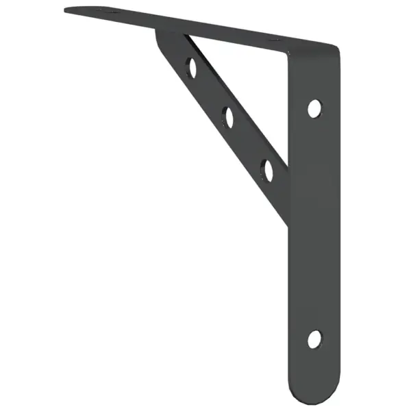 Riiulikandurid 4 tk, must roostevaba teras, 23,5 x 2,5 x 15,5 cm, kandevõime 50 kg – 7