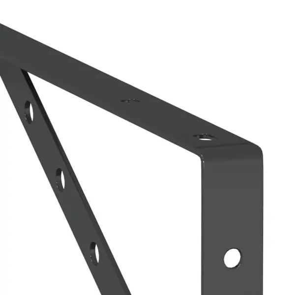 Riiulikandurid 4 tk, must roostevaba teras, 23,5 x 2,5 x 15,5 cm, kandevõime 50 kg – 9