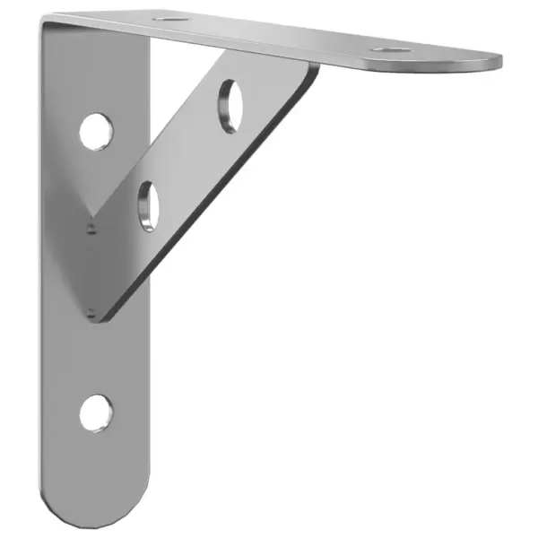 Riiuliklambrid kuni 50 kg kandevõimega, 4 tk, hõbedane roostevaba teras, 15 x 2,5 x 11,5 cm – 3
