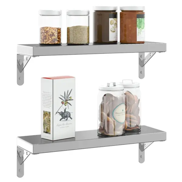 Riiuliklambrid kuni 50 kg kandevõimega, 4 tk, hõbedane roostevaba teras, 15 x 2,5 x 11,5 cm – 5