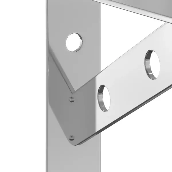 Riiuliklambrid kuni 50 kg kandevõimega, 4 tk, hõbedane roostevaba teras, 15 x 2,5 x 11,5 cm – 10