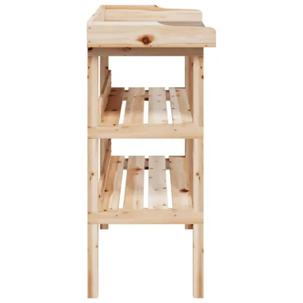 Tsingitud lauaplaadiga riiulitega taimelaud, nulupuit, 78 x 38 x 82,5 cm – 5