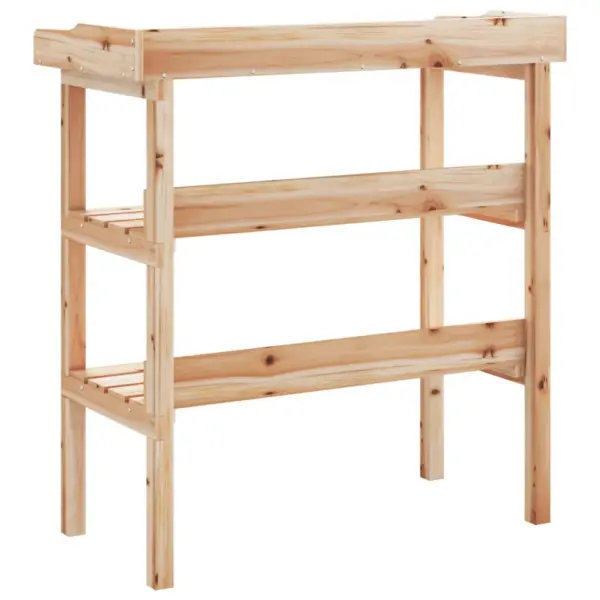 Tsingitud lauaplaadiga riiulitega taimelaud, nulupuit, 78 x 38 x 82,5 cm – 6