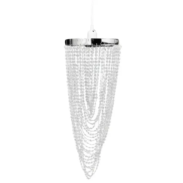 Rippuv lühter läbipaistvate helmestega, plast ja teras, 22 x 58 cm – 2