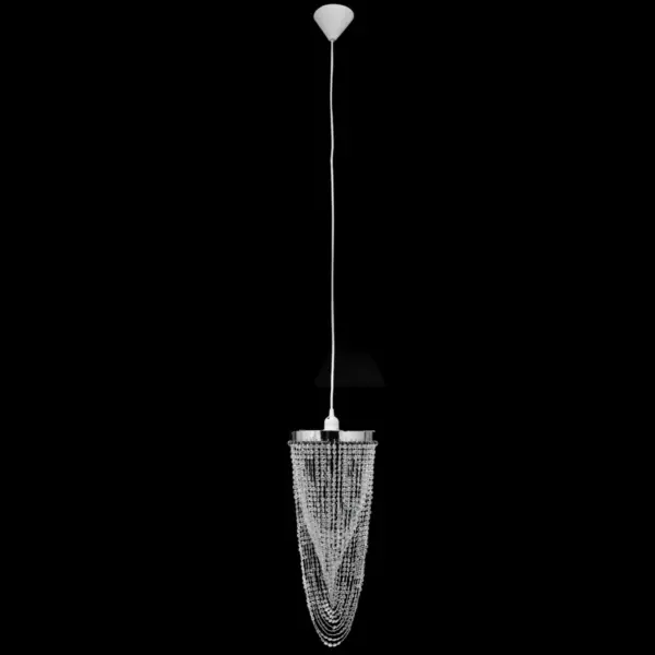 Rippuv lühter läbipaistvate helmestega, plast ja teras, 22 x 58 cm – 3