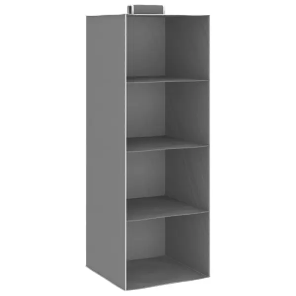Rippuvad kapikorrastajad 4 riiuliga, 2 tk, hall-valge kangas, 30 x 30 x 84 cm – 2