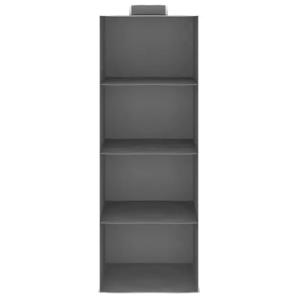 Rippuvad kapikorrastajad 4 riiuliga, 2 tk, hall-valge kangas, 30 x 30 x 84 cm – 4