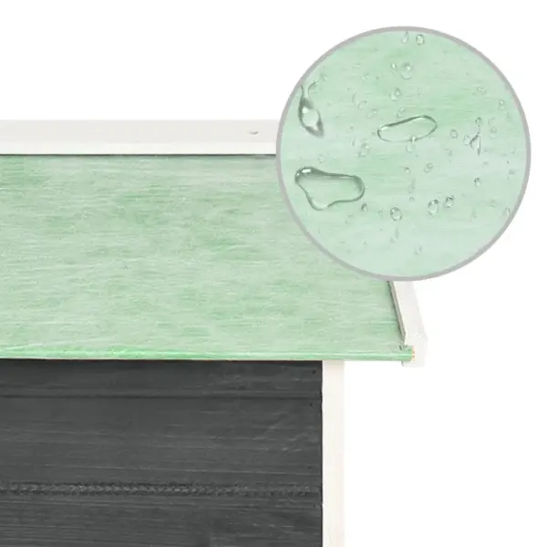 Robotniiduki garaaž kuusepuidust, hall-valge, 72 x 87 x 50 cm – 8