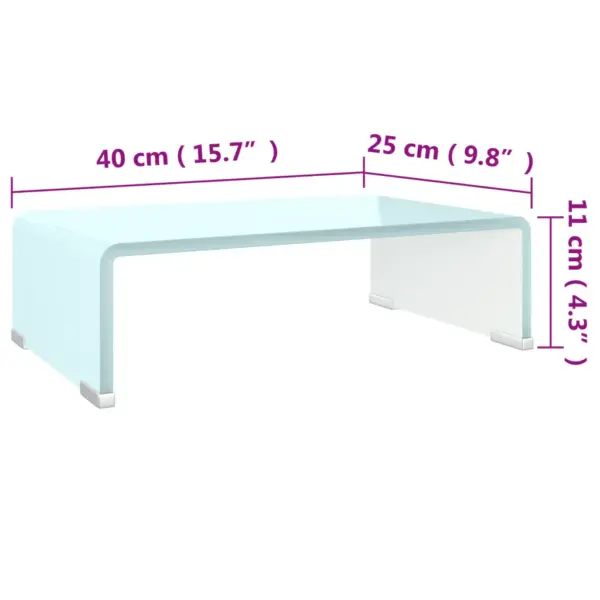 Roheline klaasist teleri- ja monitorialus, 40 x 25 x 11 cm - 6