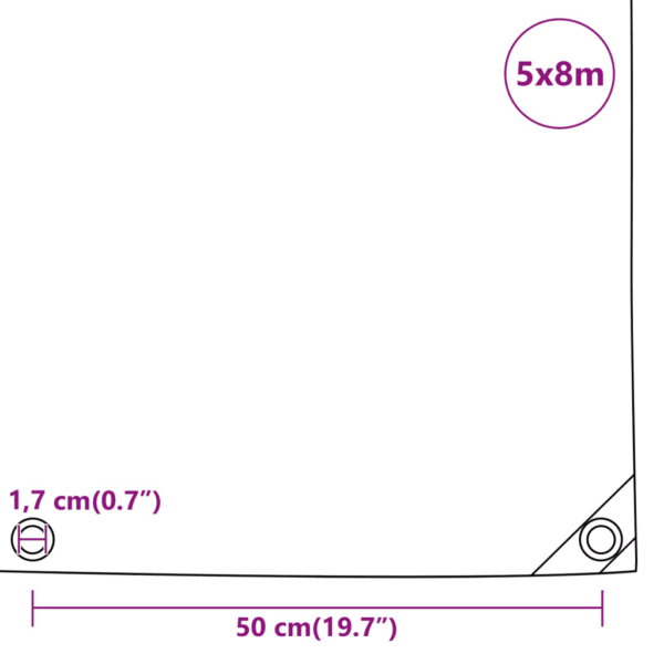 Roheline PVC present, veekindel, 5 x 8 m, 650 g/m² – 9