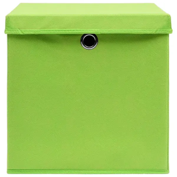Kokkupandavad hoiukastid kaantega, 10 tk, roheline, 32 x 32 x 32 cm, mittekootud kangas – 4