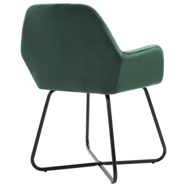 Sametist söögitoolid käetugedega, 4 tk, roheline, pulbervärvitud terasjalad, 61 x 61 x 84 cm – 5
