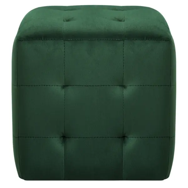 Rohelised sametist tumbad, 2 tk, 30 x 30 x 30 cm, puidust raamiga - 3