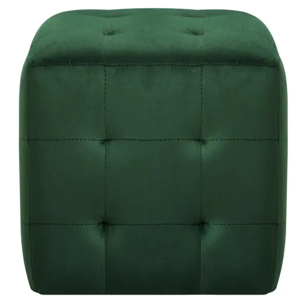 Rohelised sametkangast tumbad, 2 tk, puidust raamiga, 30 x 30 x 30 cm – 3