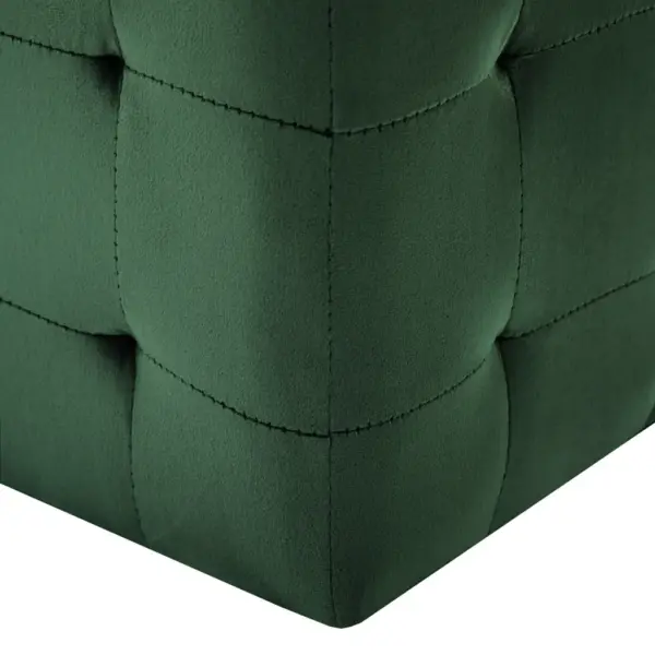 Rohelised sametkangast tumbad, 2 tk, puidust raamiga, 30 x 30 x 30 cm – 5