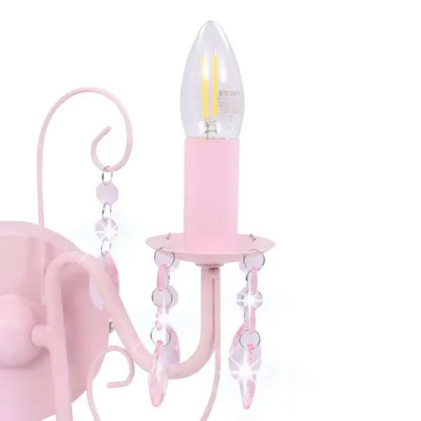 Roosa helmestega seinalamp, 2 x E14, metall ja akrüül, 29,5 x 29 cm – 5