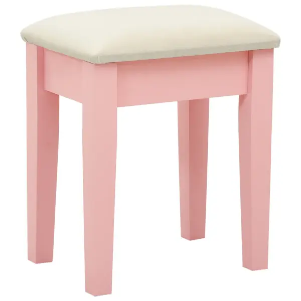 Roosa tualettlaud ovaalse peegli ja taburetiga, Paulownia puit ja MDF, 65 x 36 x 128 cm - 9