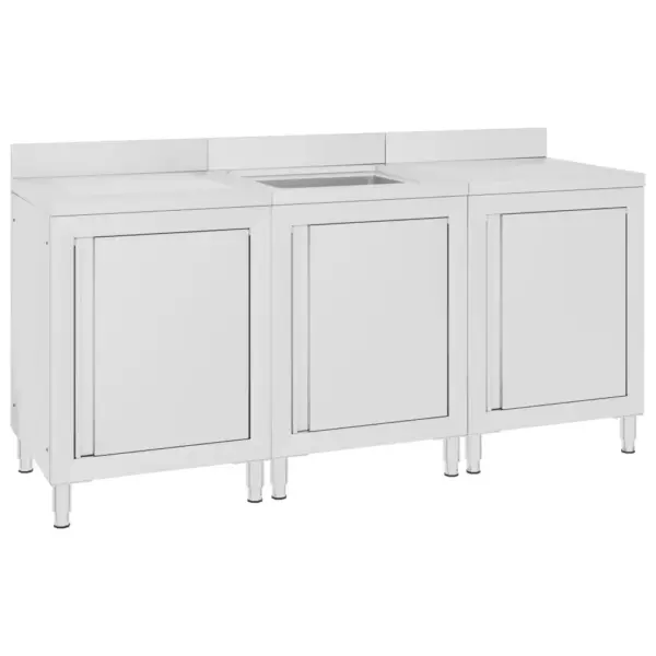 Kommertsköögi valamukomplekt nõrutuskapiga, roostevaba teras, 180 x 60 x 96 cm – 2