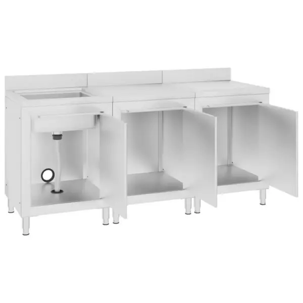 Kommertsköögi valamukomplekt nõrutuskapiga, roostevaba teras, 180 x 60 x 96 cm – 4