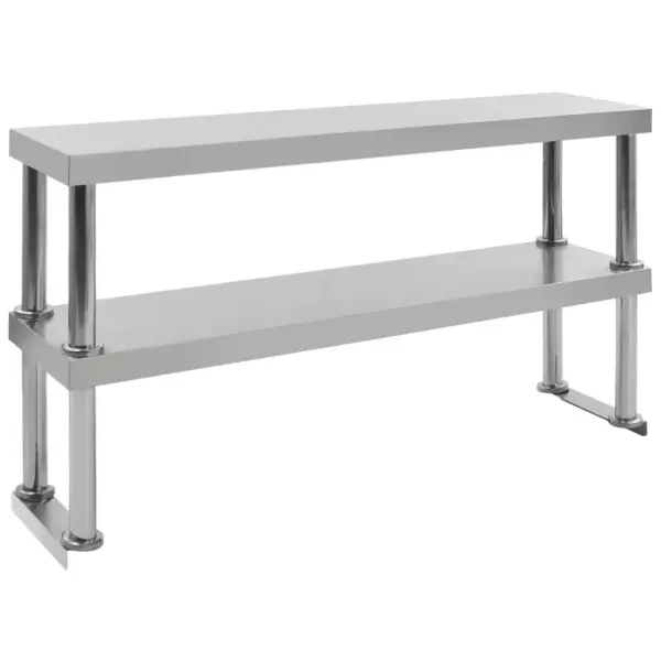 Roostevabast terasest köögi töölaud riiulitega, reguleeritavate jalgadega, 120 x 60 x 150 cm – 8