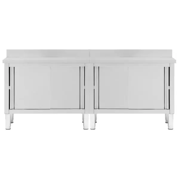 Roostevabast terasest köögitöölauad liugustega, panipaigaga, 2 tk, 240 x 50 x (95–97) cm – 4