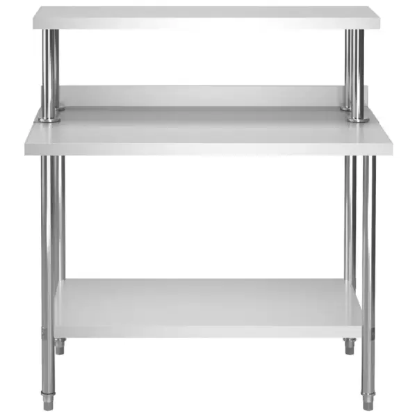 Köögitöölaud pritsmekaitse ja riiulitega, roostevaba teras, 120 x 60 x 120 cm – 3